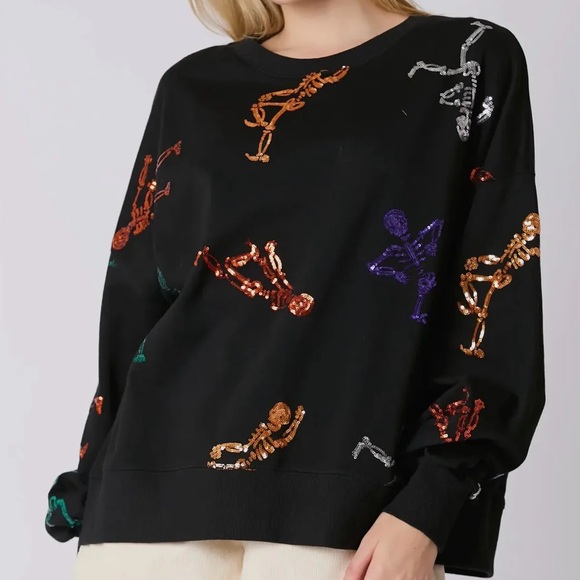 Skeletons Sequins Sweatshirt - Picture 3 of 4